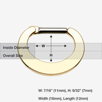 Detail View 1 of Golden Basic Steel Loop Septum Clicker-Gold